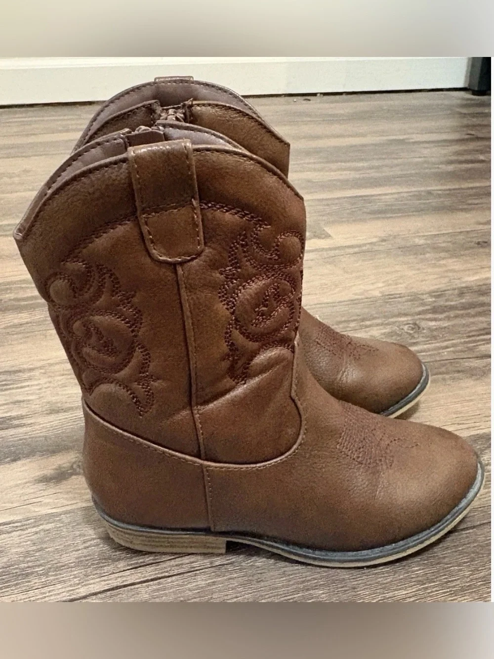 Cat & Jack Brown Toddlers' Western Embroidered Mid-Calf Boots